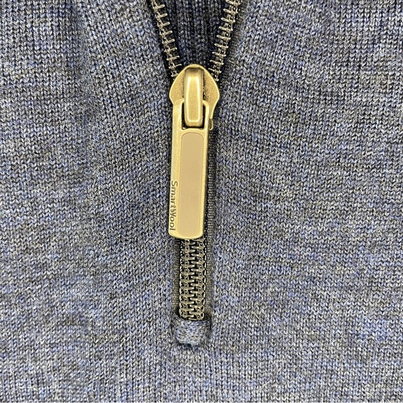 Smartwool Classic Thermal Merino Base Layer 1/4 Zip - Blue Heather - Picture 9 of 16